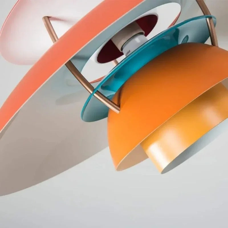 Suspension design soucoupes multicolores | Pop & Rétro chic