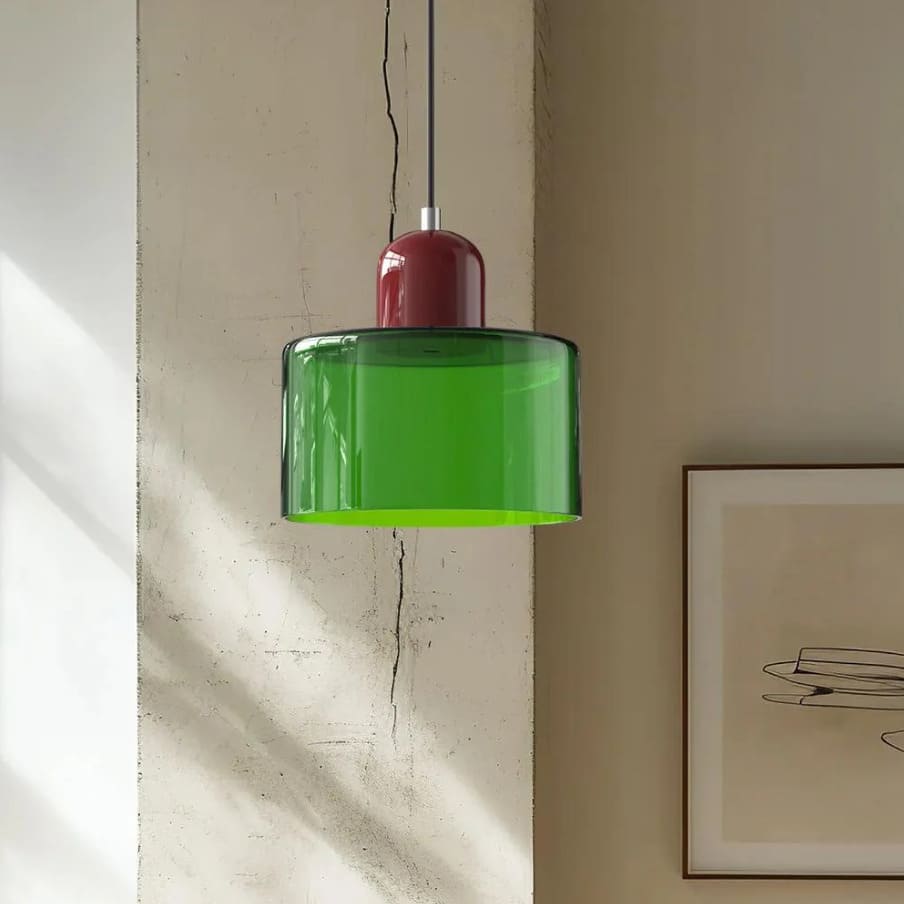 Suspension en verre coloré | Élégance rétro & touche pop