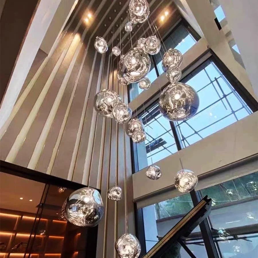 Suspension en verre soufflé style boule de lave | Création modulable