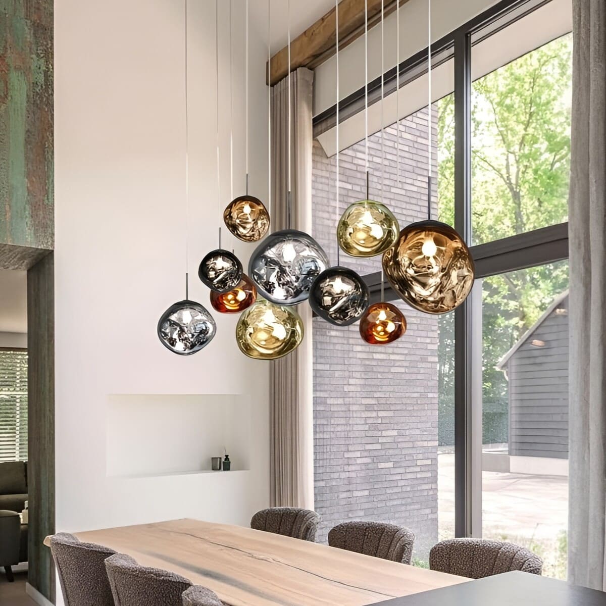 Suspension en verre soufflé style boule de lave | Création modulable