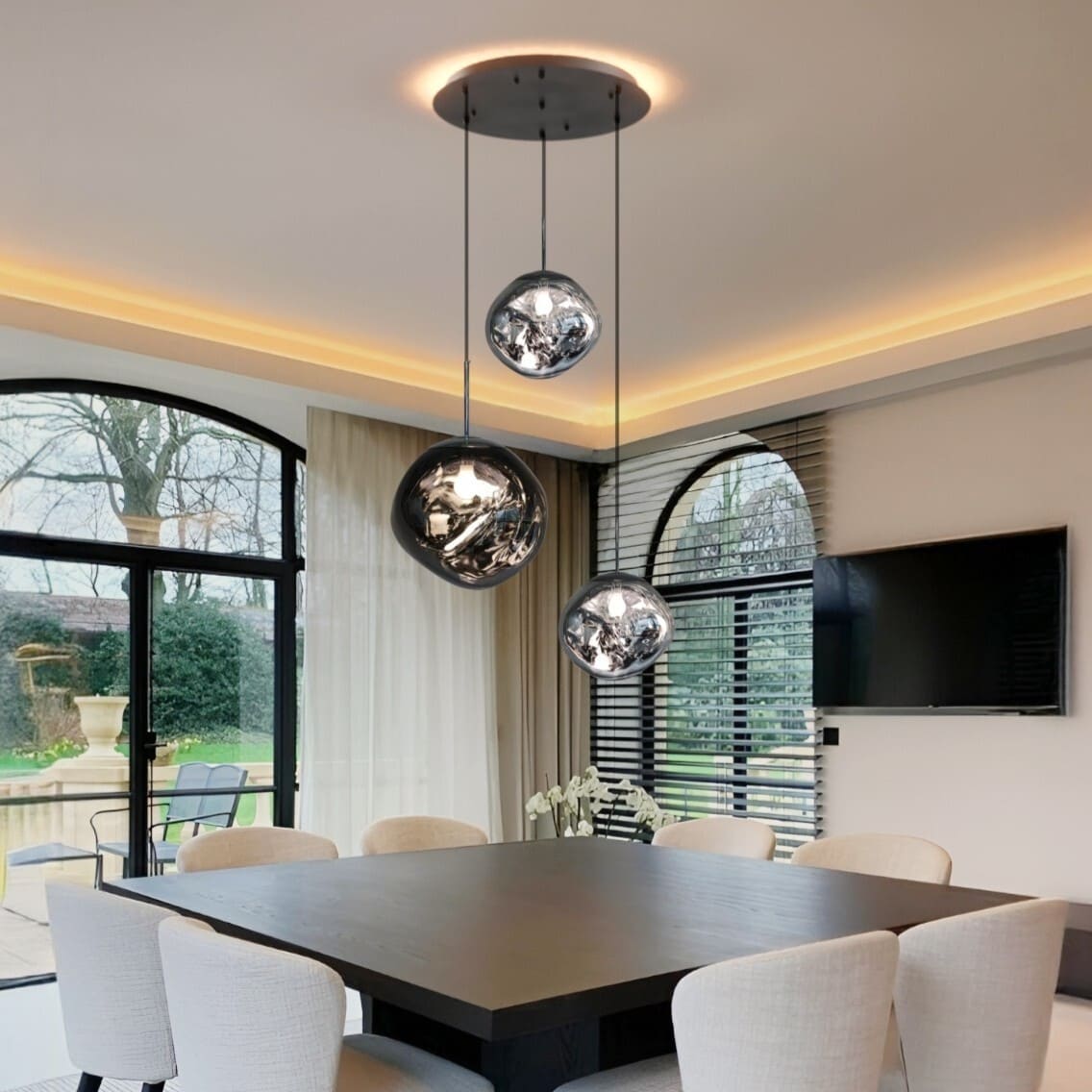 Suspension en verre soufflé style boule de lave | Création modulable