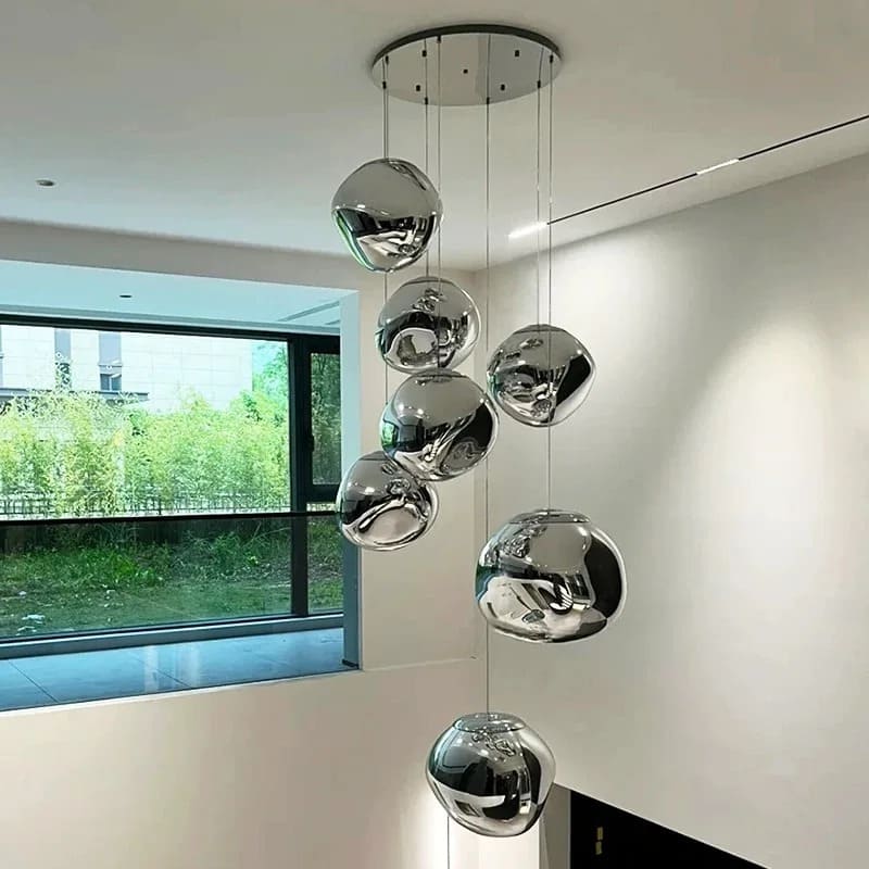 Suspension en verre soufflé style boule de lave | Création modulable