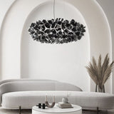 Suspension florale sculpturale noire Noir / 53 cm / Blanc froid