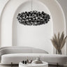 Suspension florale sculpturale noire Noir / 53 cm / Blanc froid