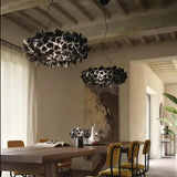 Suspension florale sculpturale noire