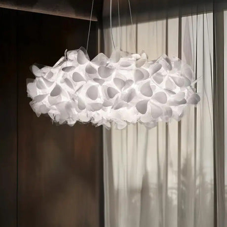 Suspension florale sculpturale noire Blanc / 53 cm / Blanc froid