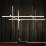 Suspension géométrique LED contemporaine | Tubes personnalisables