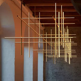 Suspension géométrique LED contemporaine | Tubes personnalisables