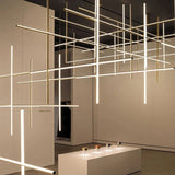 Suspension géométrique LED contemporaine | Tubes personnalisables