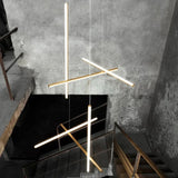 Suspension géométrique LED contemporaine | Tubes personnalisables