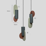Suspension géométrique tricolore au design sculptural
