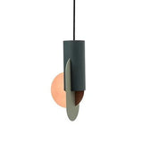 Suspension géométrique tricolore au design sculptural A / Blanc chaud