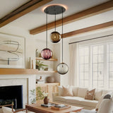 Suspension globe en verre nervuré | Éclat rétro & charme coloré