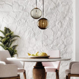 Suspension globe en verre nervuré | Éclat rétro & charme coloré