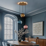 Suspension globe en verre nervuré | Éclat rétro & charme coloré