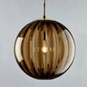 Suspension globe en verre nervuré | Éclat rétro & charme coloré 15cm / Marron