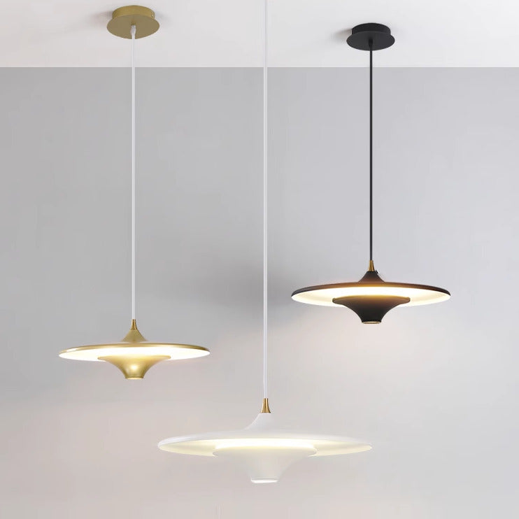 Suspension moderne disque LED | Minimalisme graphique & lumière indirecte