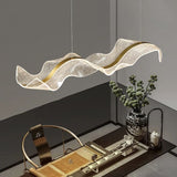 Suspension ondulante LED dorée 100cm / Or / Blanc chaud