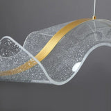 Suspension ondulante LED dorée