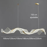 Suspension ondulante LED dorée