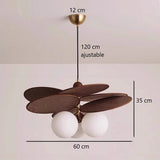 Suspension pétales en tissu & boule en verre