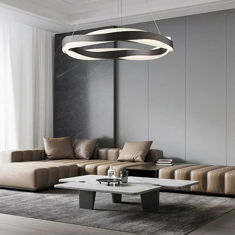 Suspension ruban LED torsadé | Fluidité sculpturale & lumière design