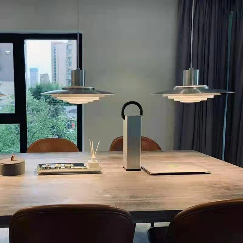 Suspension soucoupe style scandinave | Finition blanche ou argentée
