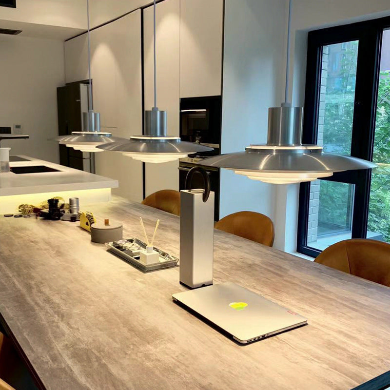 Suspension soucoupe style scandinave | Finition blanche ou argentée