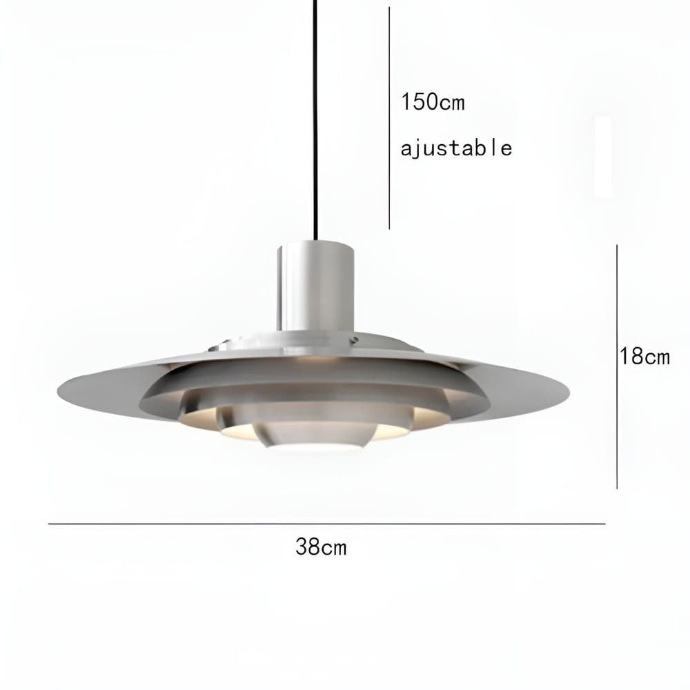 Suspension soucoupe style scandinave | Finition blanche ou argentée