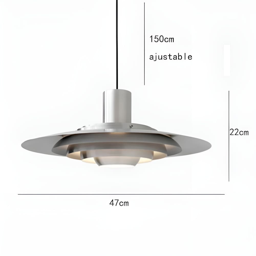Suspension soucoupe style scandinave | Finition blanche ou argentée
