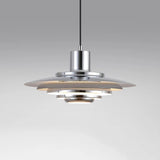 Suspension soucoupe style scandinave | Finition blanche ou argentée 38 cm / Gris / Blanc froid