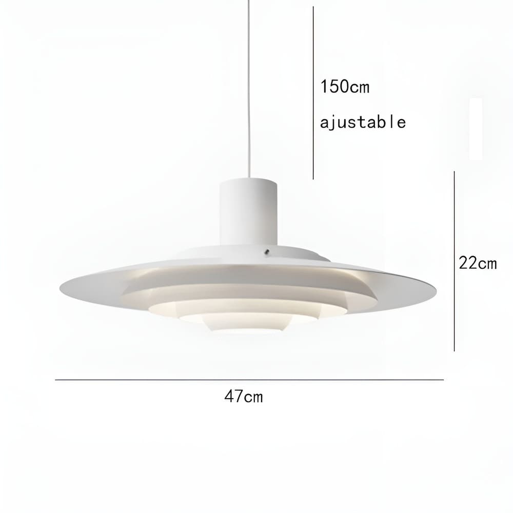 Suspension soucoupe style scandinave | Finition blanche ou argentée