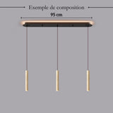 Suspension tube cylindrique en pierre naturelle