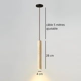 Suspension tube cylindrique en pierre naturelle