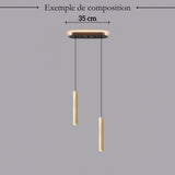 Suspension tube cylindrique en pierre naturelle