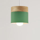 Suspension bois et métal coloré style nordique Vert