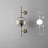 Applique murale cylindrique verre & métal | Luminaire mural style art déco moderne A / Cuivre