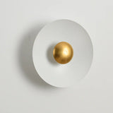 Applique murale circulaire éclipse| Luminaire mural multicolore au style artistique et sculptural 30cm / Blanc & Or
