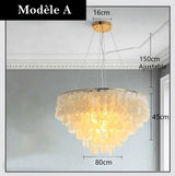 Lustre design en coquillages naturelles