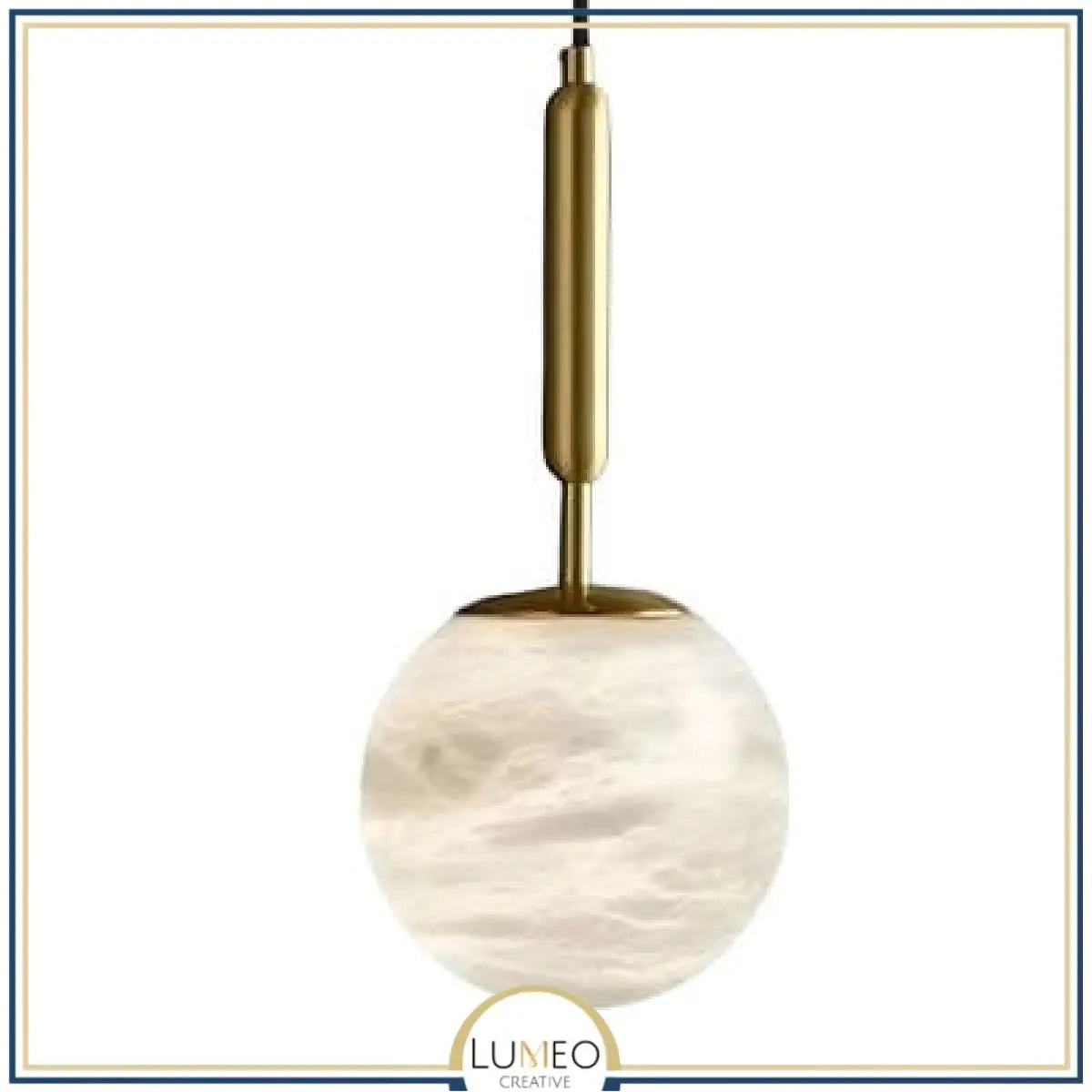 Abat jour | Suspension doré et boule en marbre naturel Élégance minimaliste et lumière texturée A / 15 cm / 1.2 m