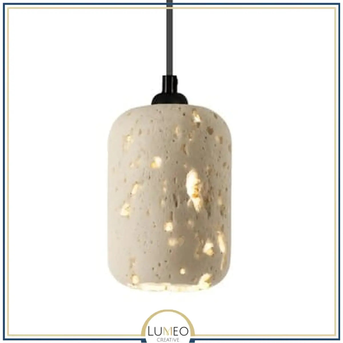 Abat jour | Suspension en pierre naturelle ajourée Artisanale & Sculpturale 1.5 m