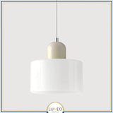 Abat jour | Suspension en verre coloré Élégance rétro & touche pop Blanc / Blanc / 1.5 m