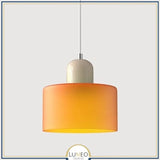 Abat jour | Suspension en verre coloré Élégance rétro & touche pop Orange / Blanc / 1.5 m