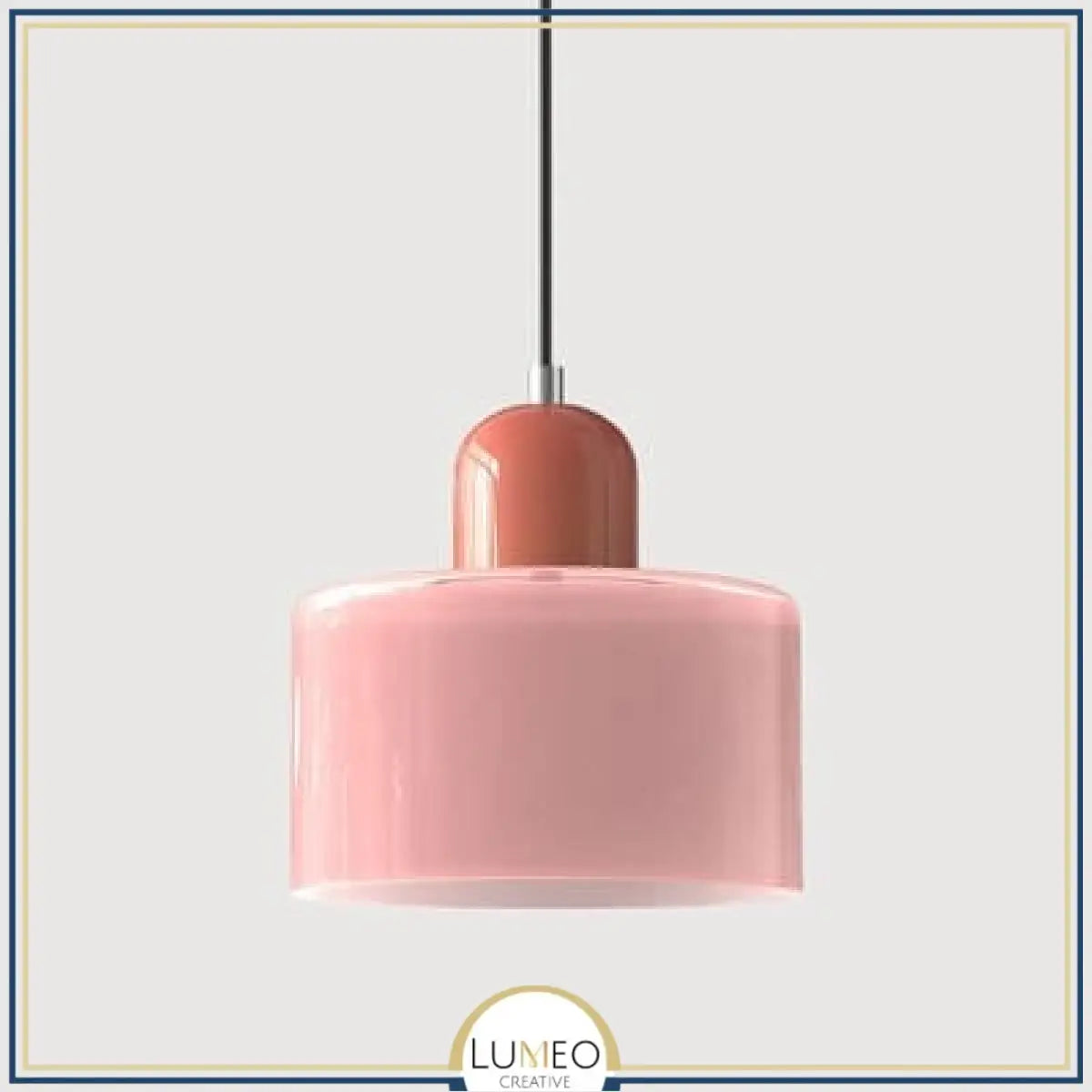 Abat jour | Suspension en verre coloré Élégance rétro & touche pop Rose / Rose / 1.5 m