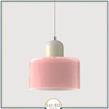 Abat jour | Suspension en verre coloré Élégance rétro & touche pop Rose / Blanc / 1.5 m