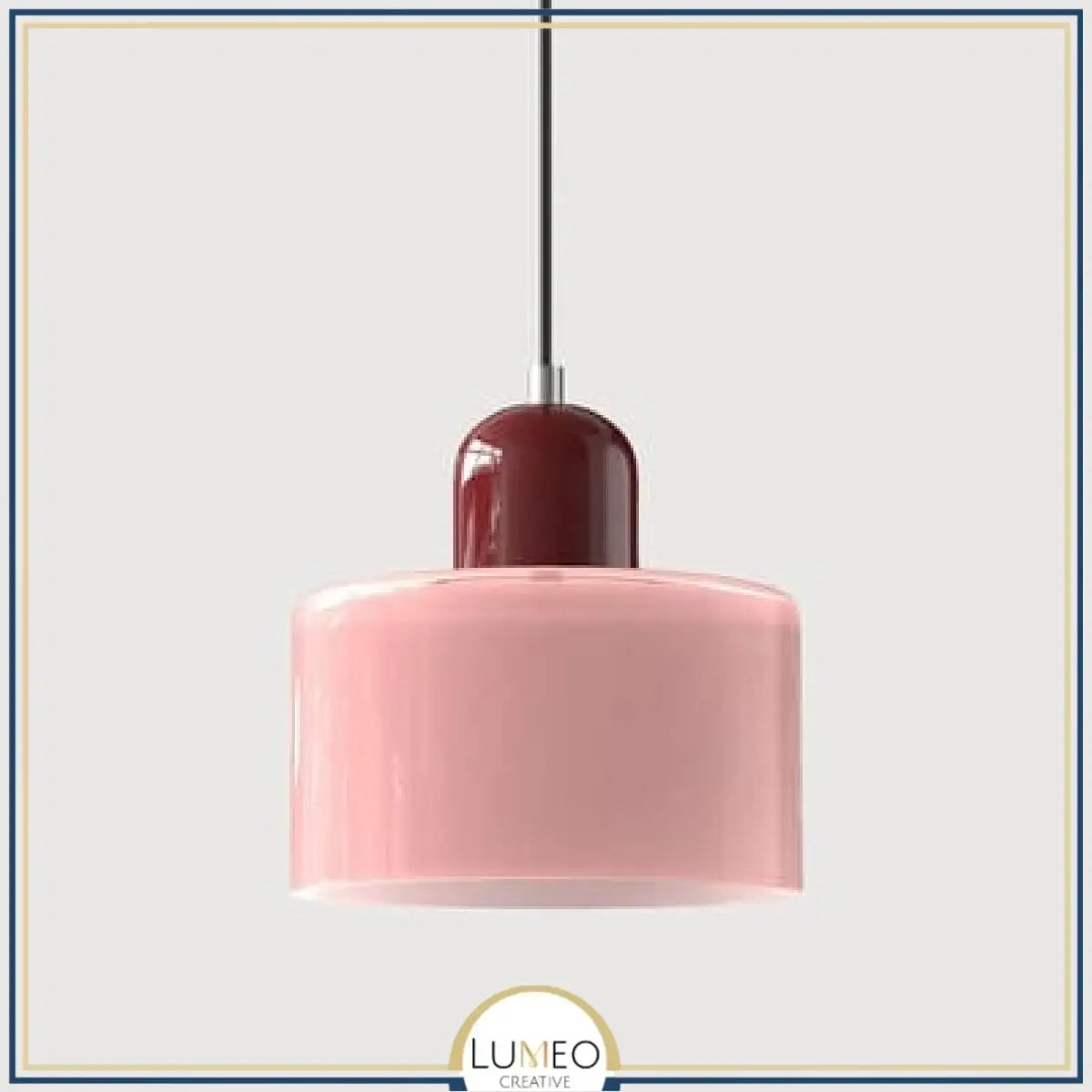 Abat jour | Suspension en verre coloré Élégance rétro & touche pop Rose / Bordeau / 1.5 m