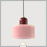 Abat jour | Suspension en verre coloré Élégance rétro & touche pop Rose / Bordeau / 1.5 m