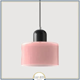 Abat jour | Suspension en verre coloré Élégance rétro & touche pop Rose / Noir / 1.5 m