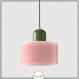 Abat jour | Suspension en verre coloré Élégance rétro & touche pop Rose / Vert / 1.5 m