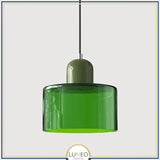 Abat jour | Suspension en verre coloré Élégance rétro & touche pop Vert impérial / Vert / 1.5 m
